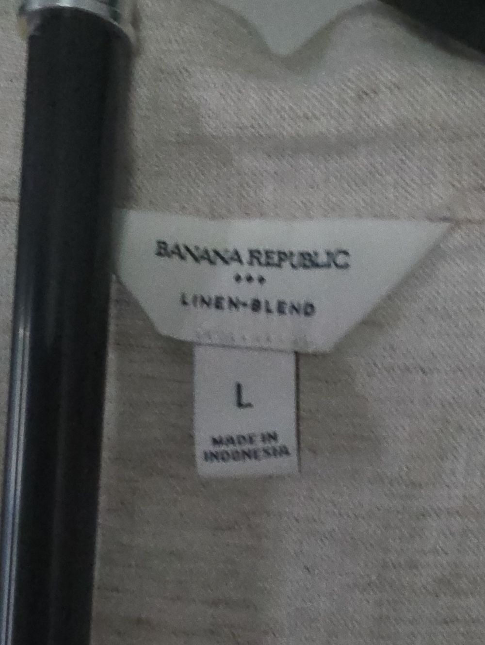 Banana Republic Linen-Blend Camp Shirt Beige Large Like New - Picture 4 of 5